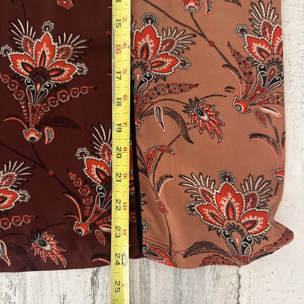 Scotch & Soda The Peaks Linen Blend Maroon Floral Paisley Print Top Size L - Picture 9 of 9